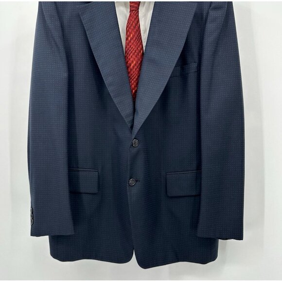 vintage 70s BOTANY 500 jacket blazer sport coat polyester check two button 44R - Picture 4 of 8